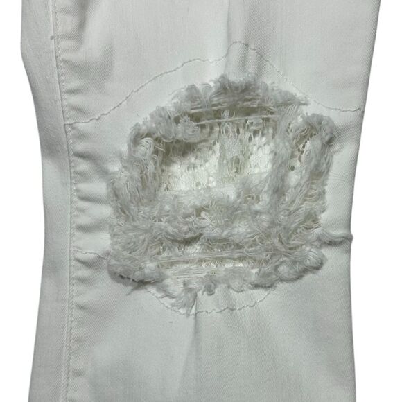 Mother Denim High Waisted Looker Ankle Fray Skinny Jeans in Little Miss Lacey 28 - Picture 4 of 12